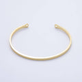 16K Gold Filled Minimalist Thin Half Cuff Bracelet Finding for Bangle Supply| WA-04451