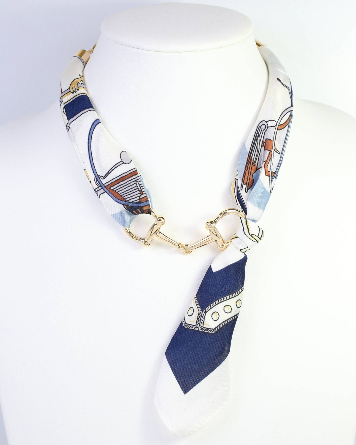 Lana Horsebit Scarf Necklace Navy: Default