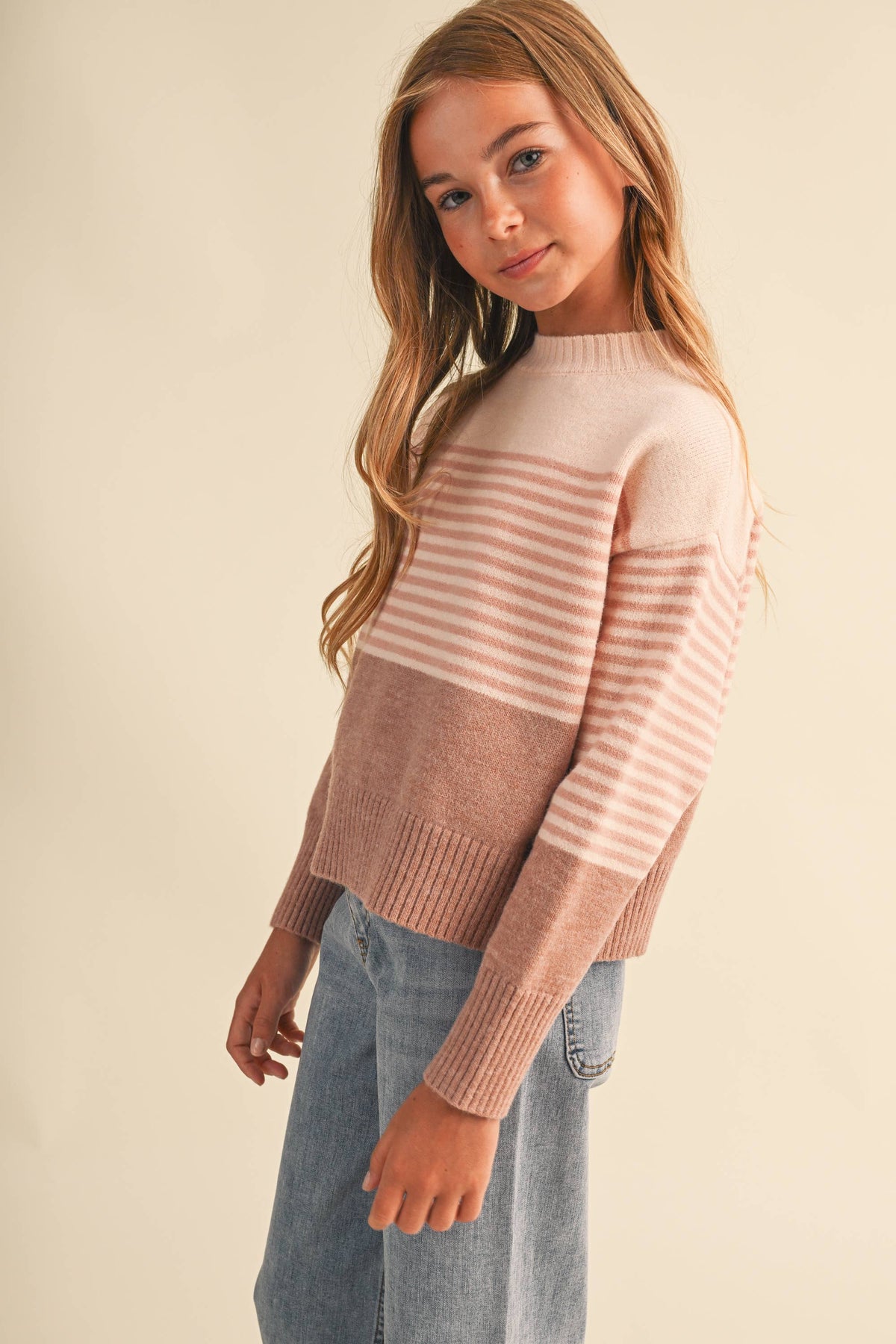 GIRLS DROP SHOULDER SWEATER