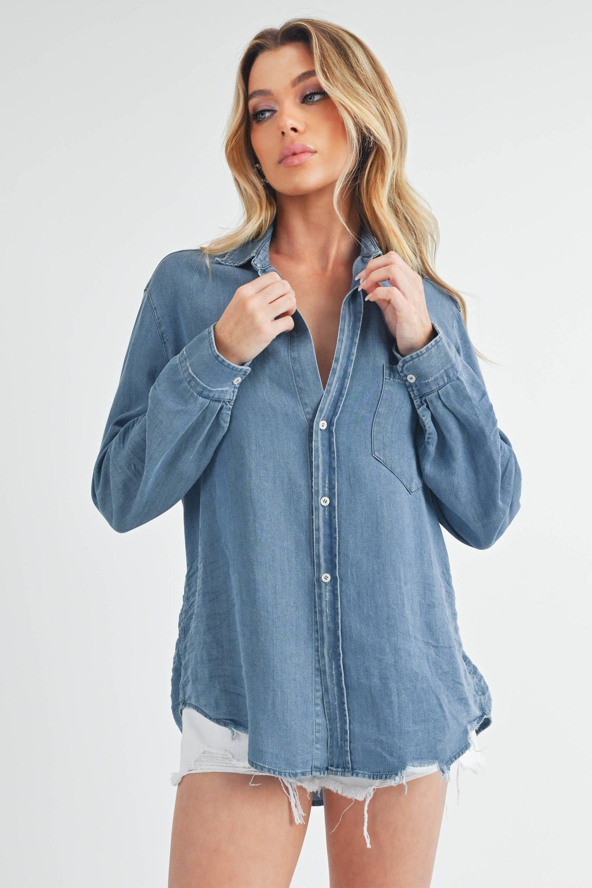8302DK Ottavia Top: Denim / Contemporary / L