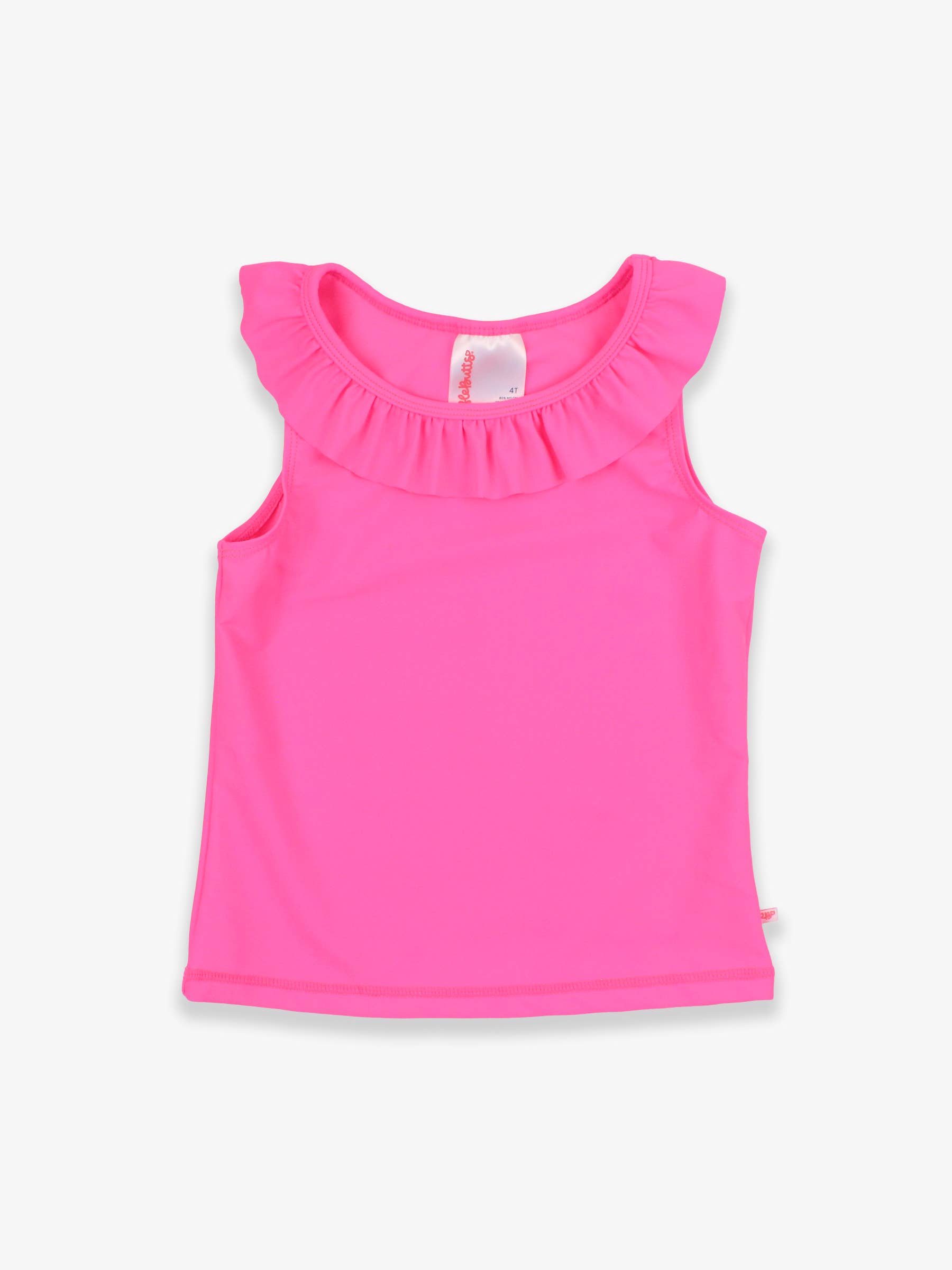 Girls Neon Magenta Active Ruffle Tank Top