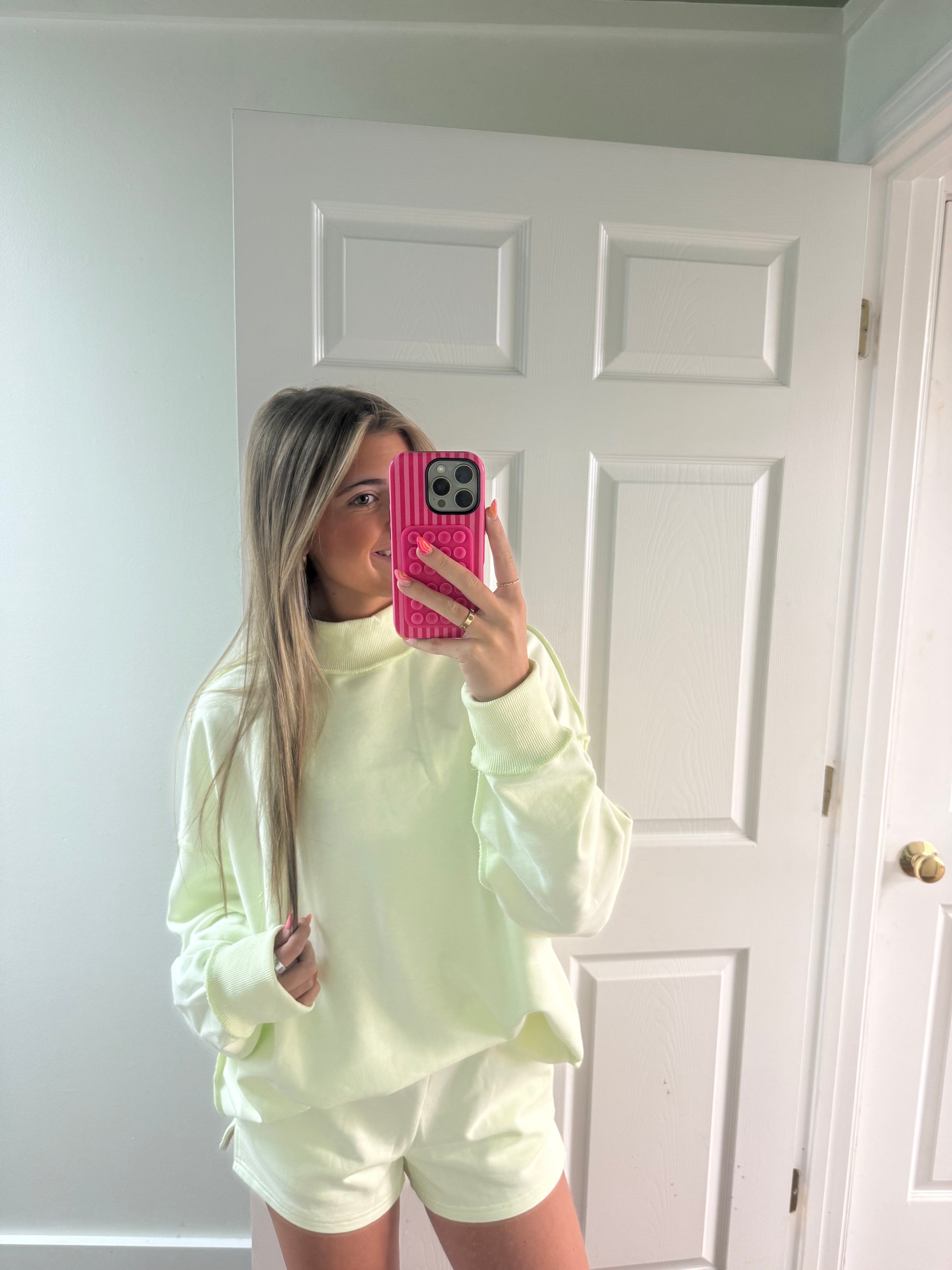 Lime Green mock neck set