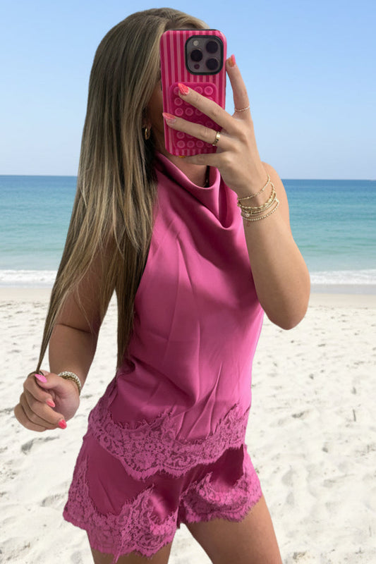 Fuschia Lace Set
