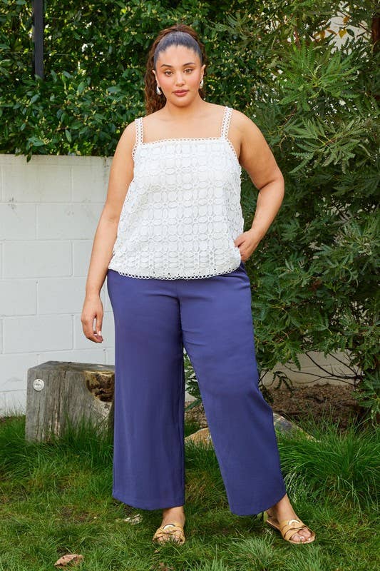 Plus Size Crochet Lace Cami Top