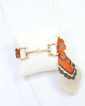 Lana Horsebit Scarf Bracelet Orange: Default
