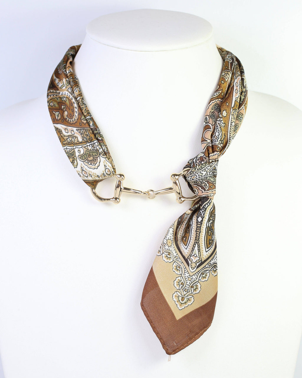 Lana Horsebit Scarf Necklace Brown