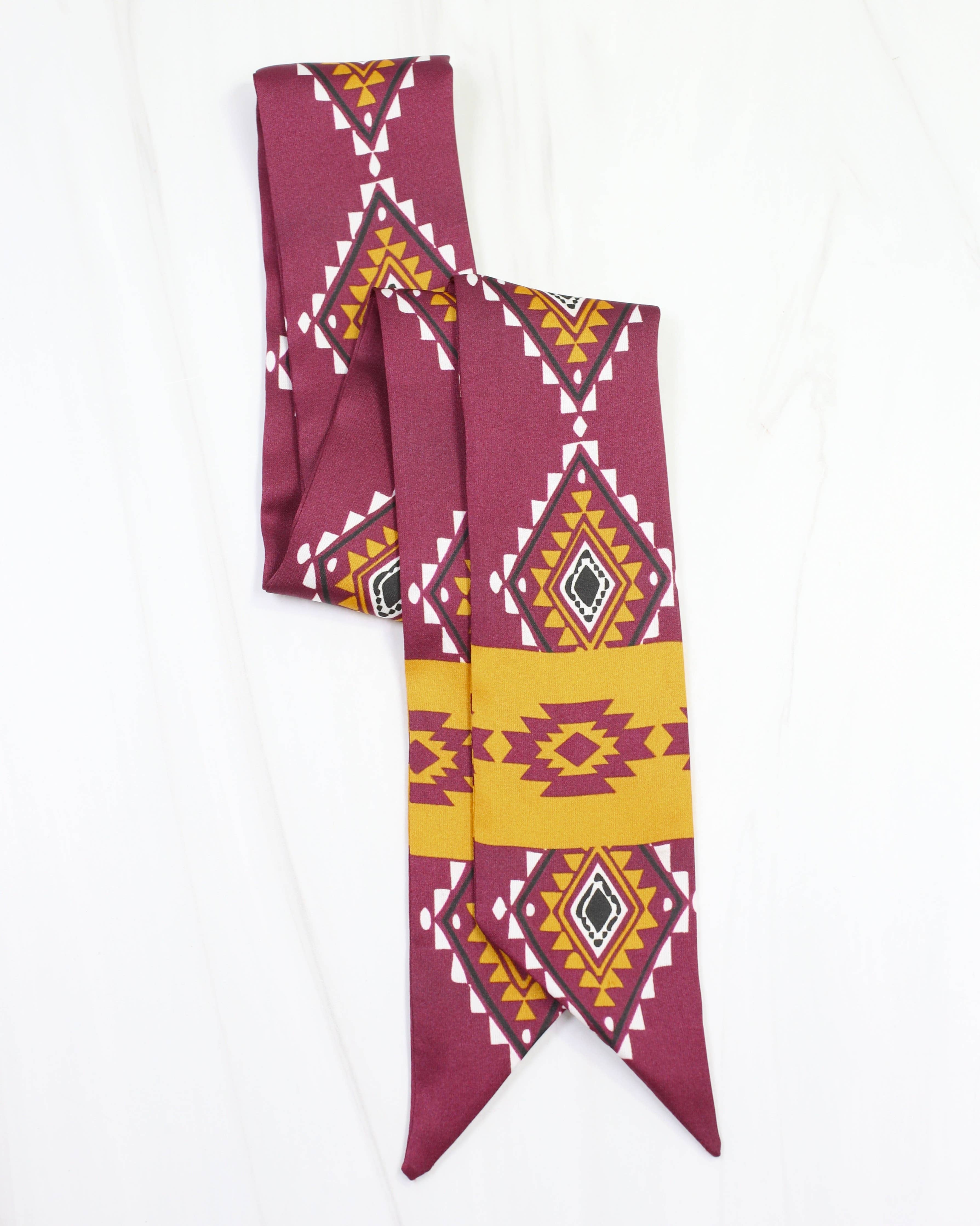 Radley Tribal Print Skinny Scarf Garnet Gold
