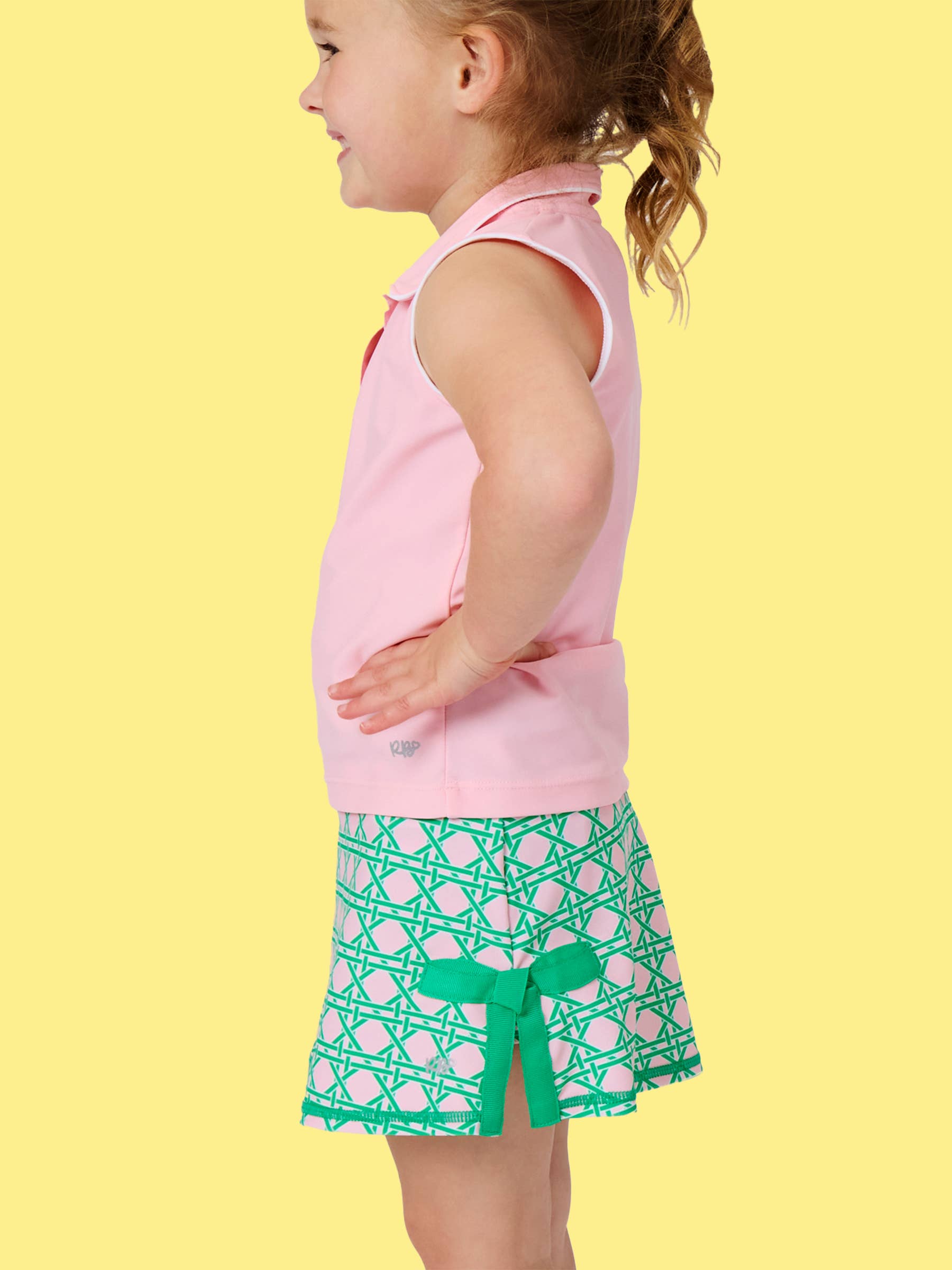 Girls Pink Coastal Cane Active Bow skort