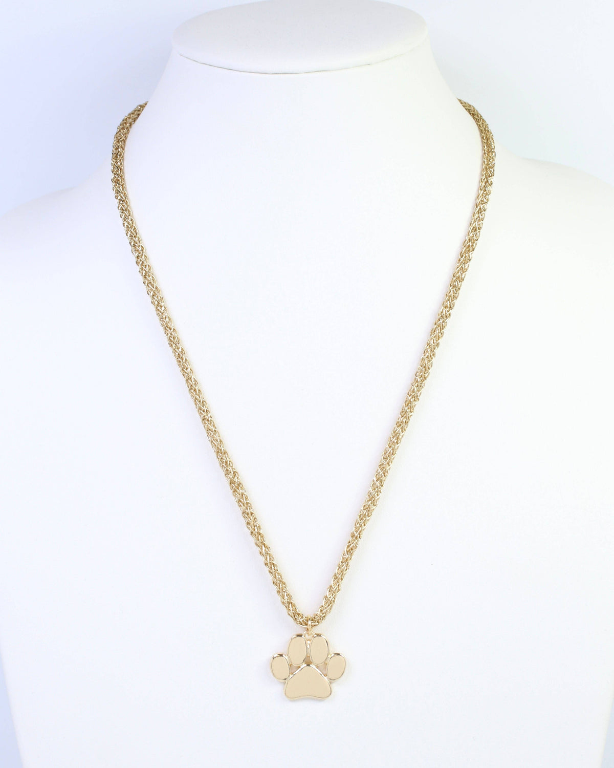 Corie Cord Necklace Paw Print Gold