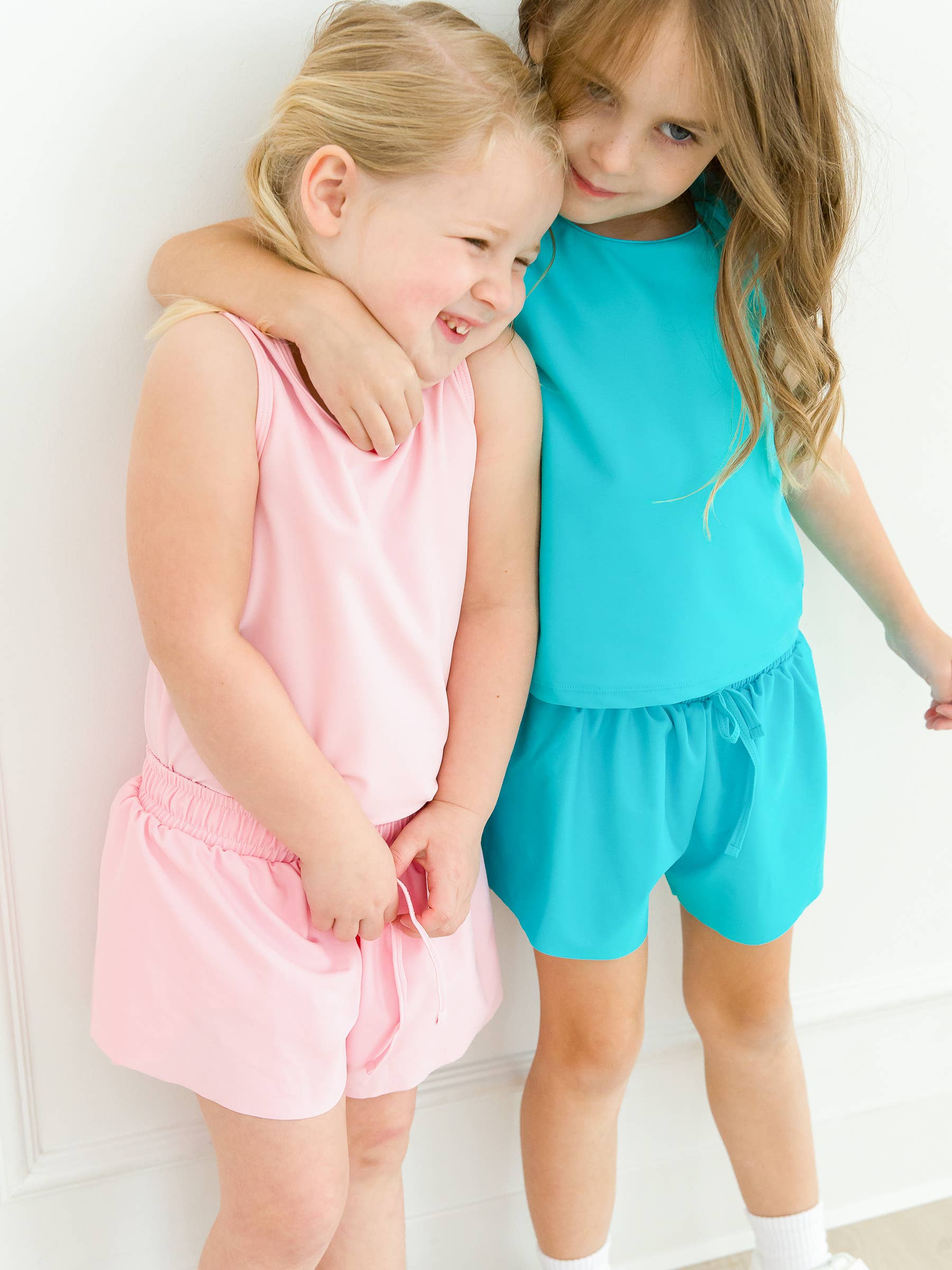 Girls Bright Aqua Active Butterfly Shorts