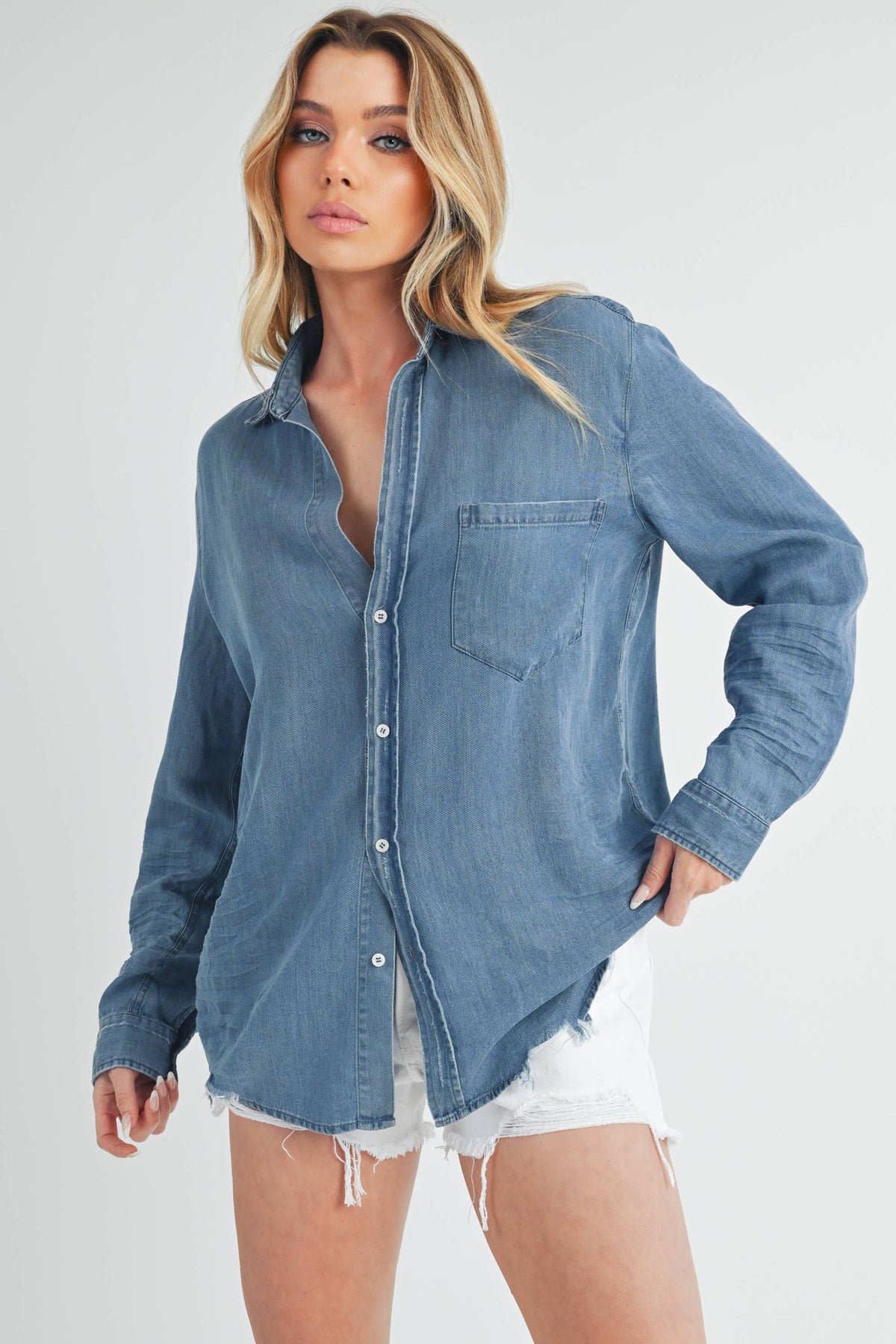 8302DK Ottavia Top: Denim / Contemporary / S