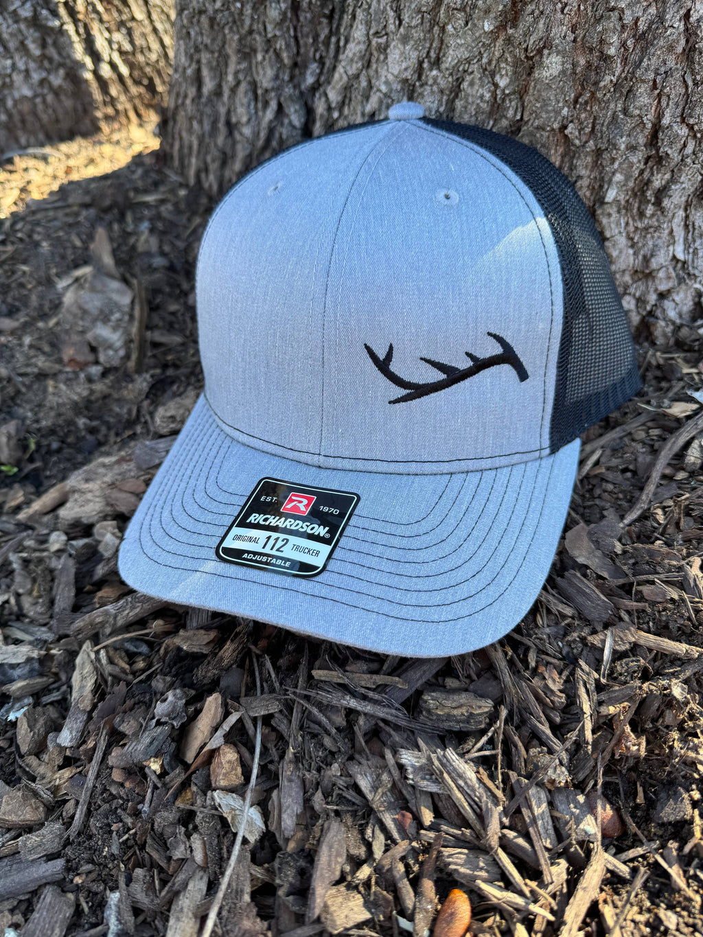 Antler Trucker Hat: Khaki/Coffee