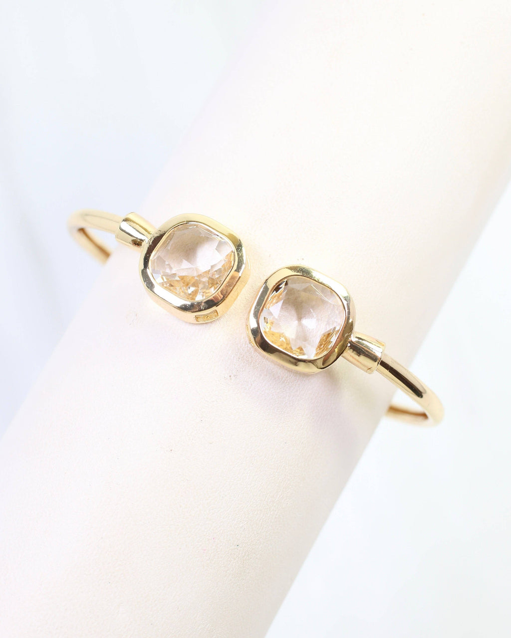 Kira Square Crystal Cuff Bracelet Clear: Default