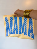 Polka Dot Mama Tee — Butter Yellow/Blue
