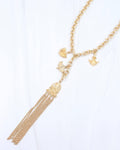 Aeris Vintage Long Y Necklace Worn Gold: Default
