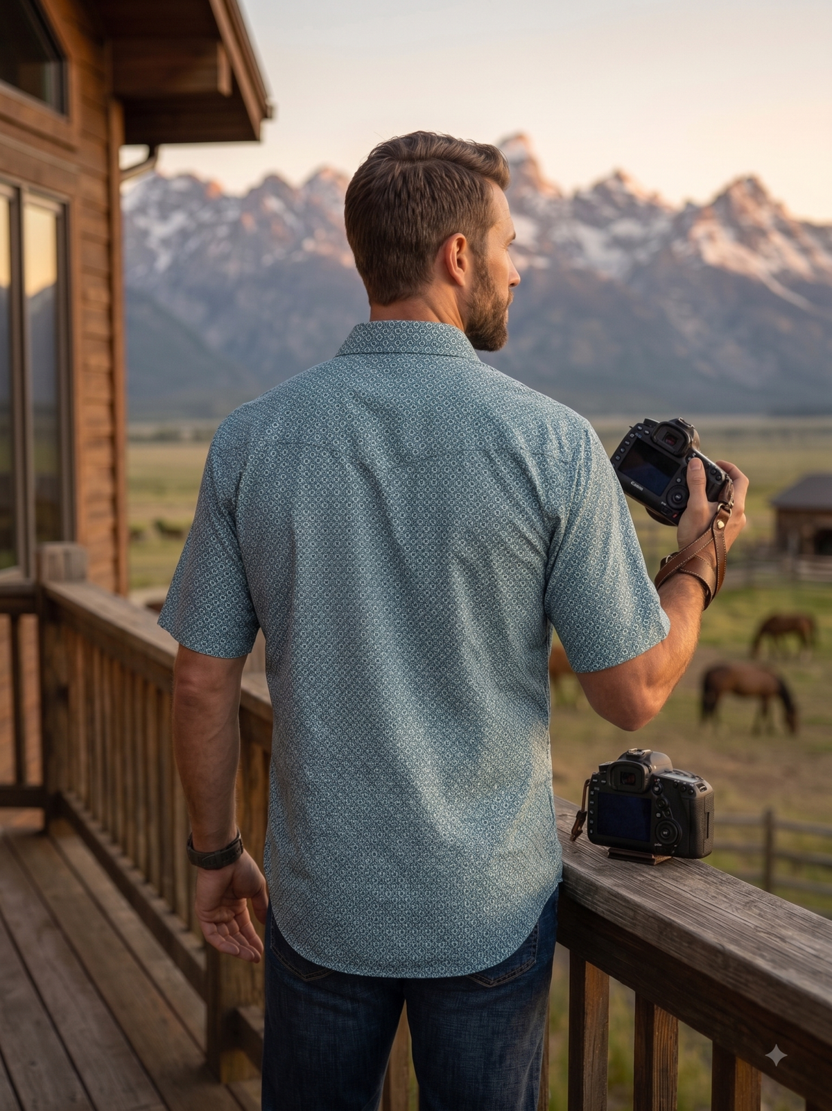 Men's Short Sleeve Western Snap Shirt | Style MF-2611: L