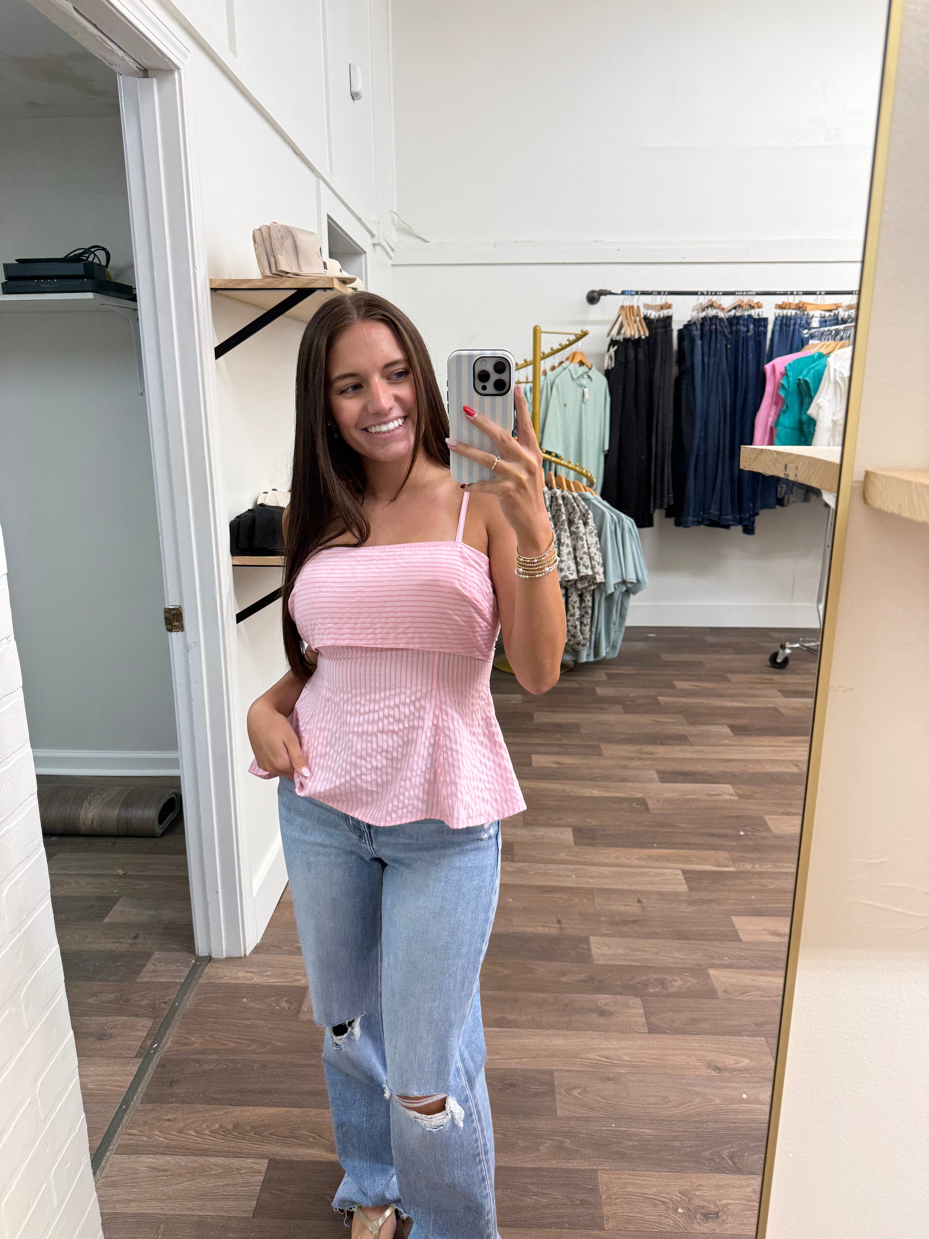 Pink Striped Tank