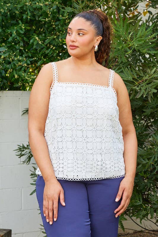 Plus Size Crochet Lace Cami Top