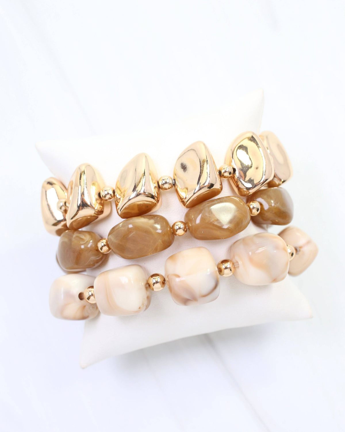 Rayna Beaded Bracelet Set Natural: Default