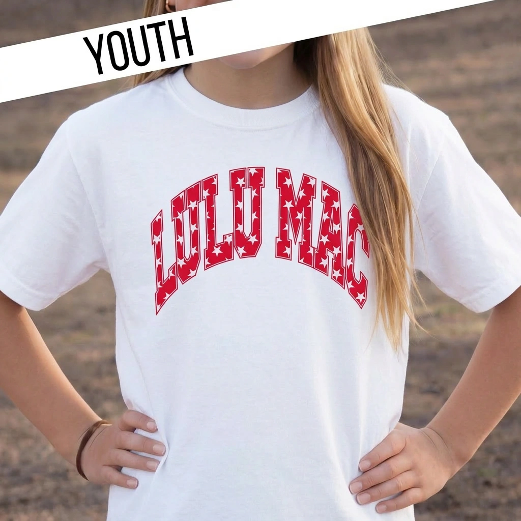 Lulu Mac Youth Red Stars Comfort Colors Tee