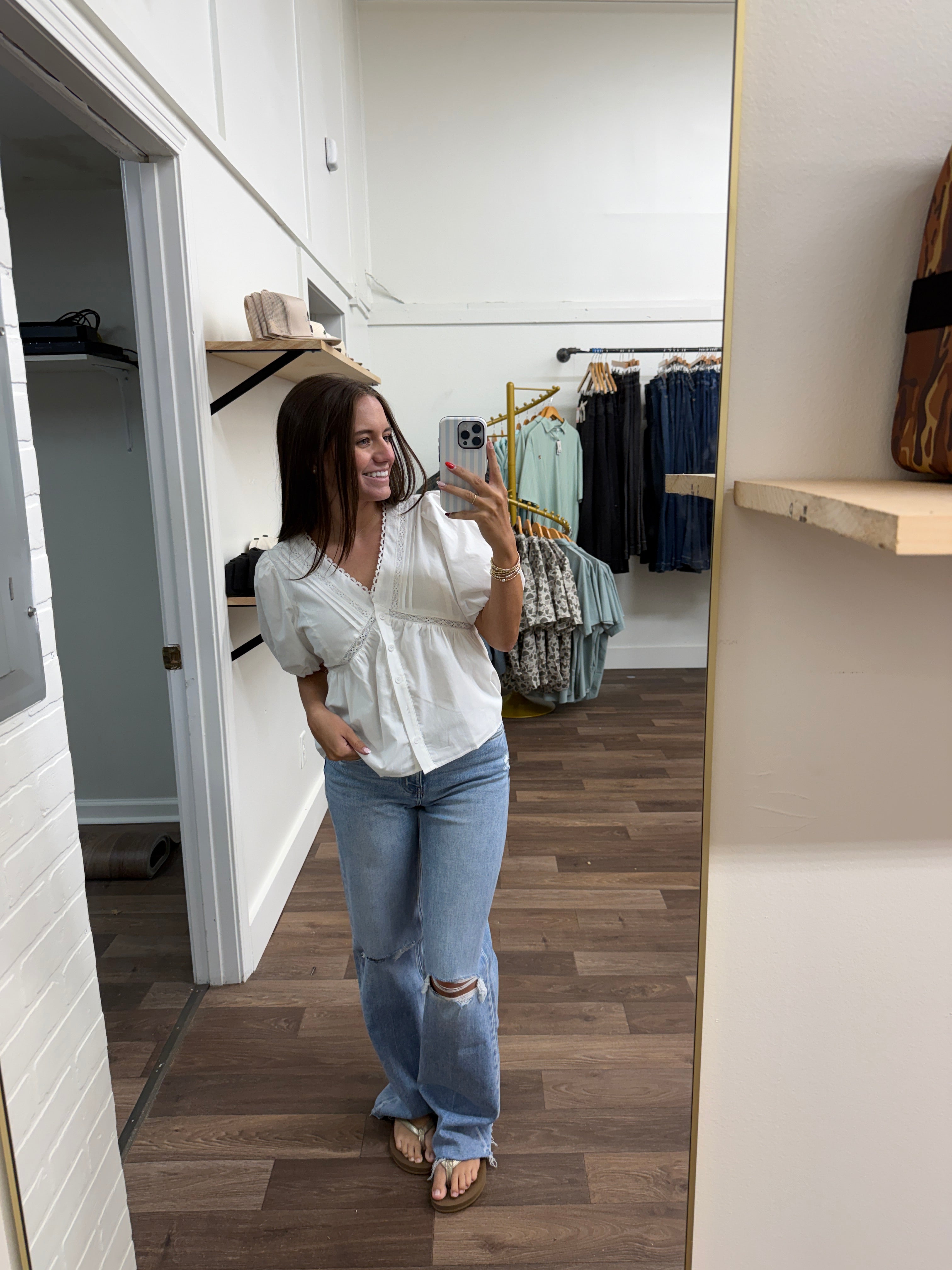 White babydoll blouse
