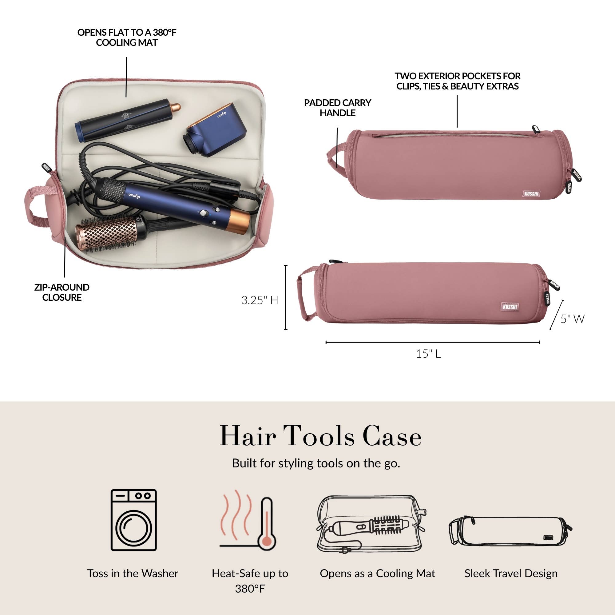 Travel Hair Tools Case Red/Periwinkle