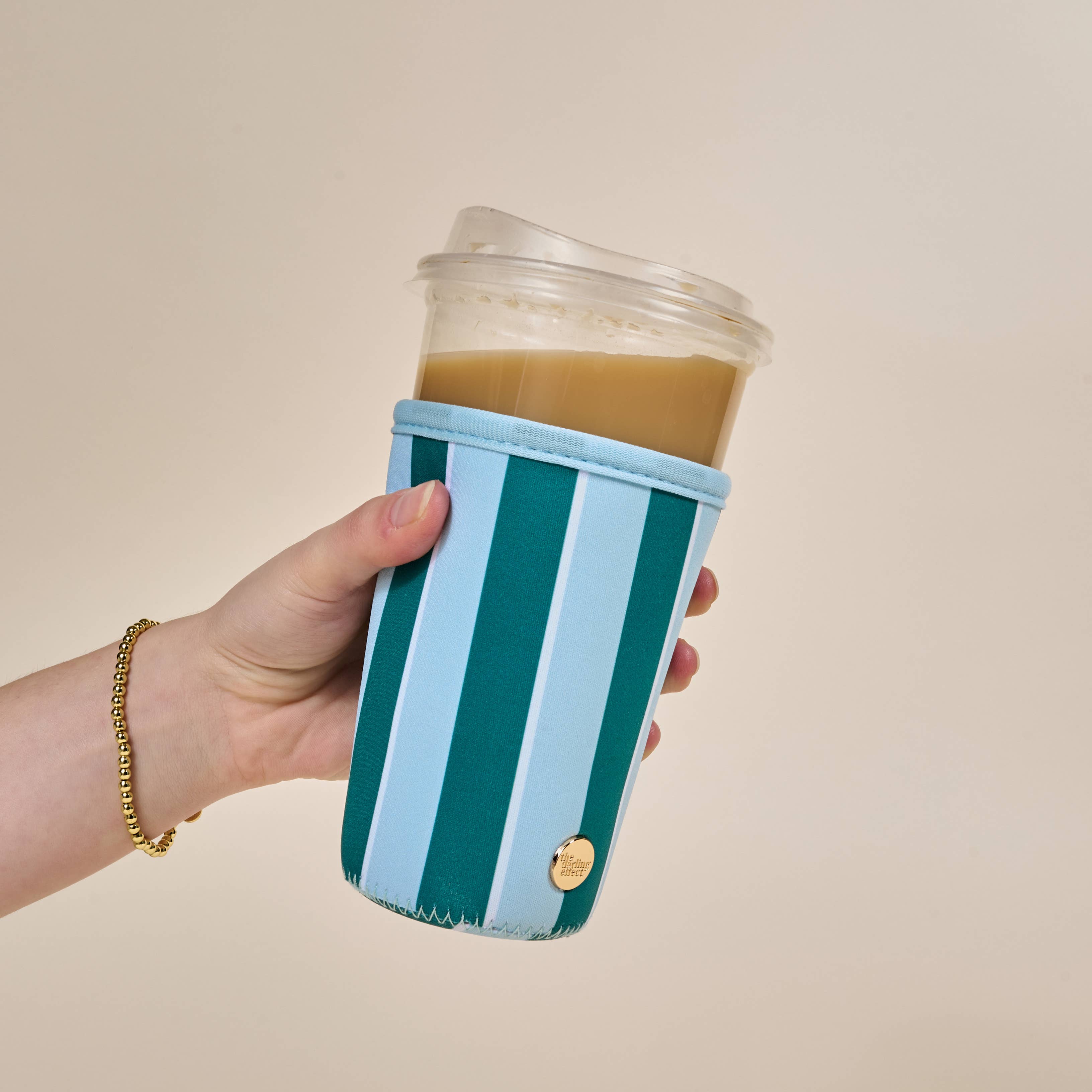 Sip Savvy Drink Sleeve–Large–Sicily Stripes Teal
