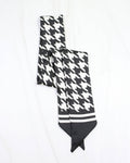 Carlton Houndstooth Skinny Scarf Black White