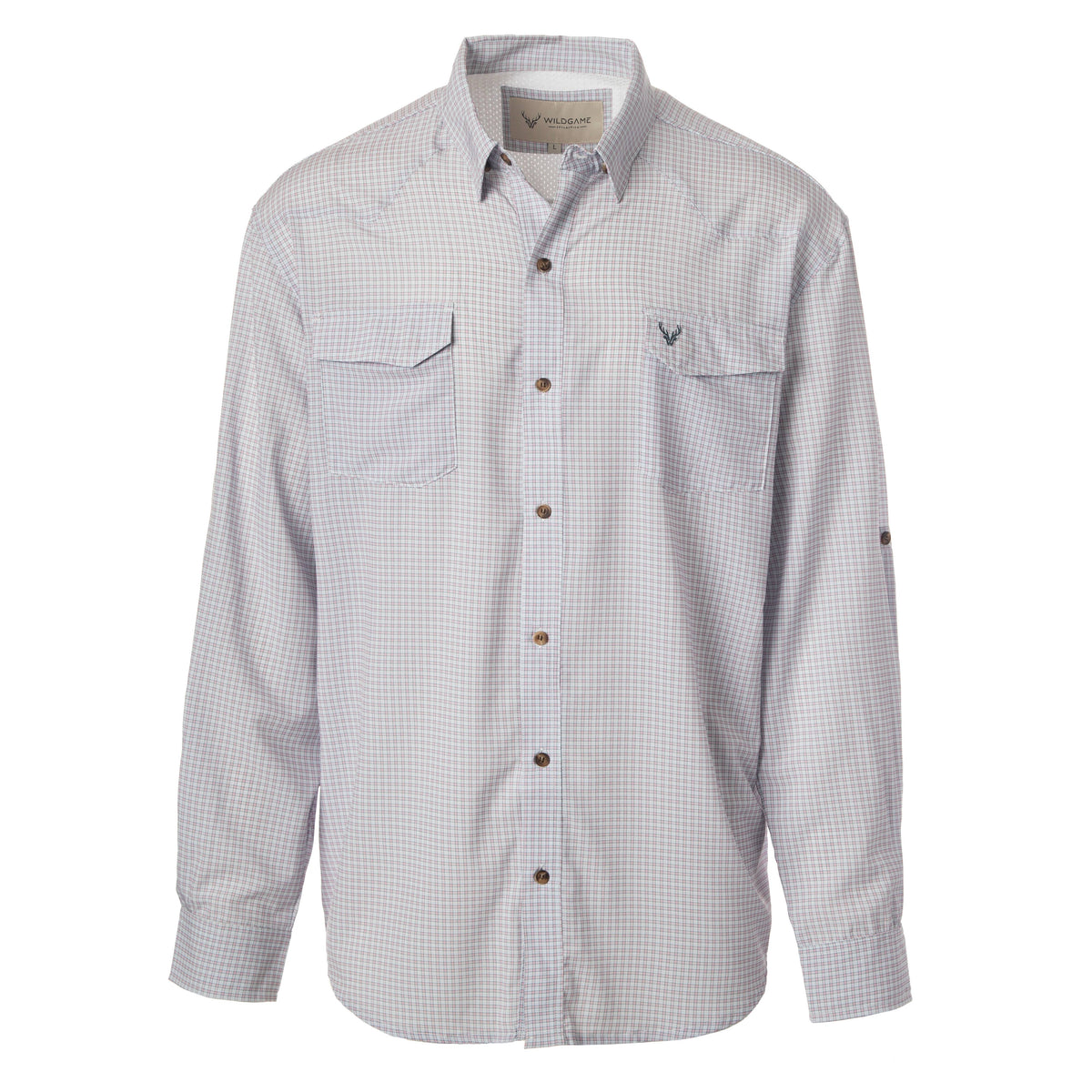 WILDGAME CloudDrift Button Down: WG-169 Pink/ Grey / XL