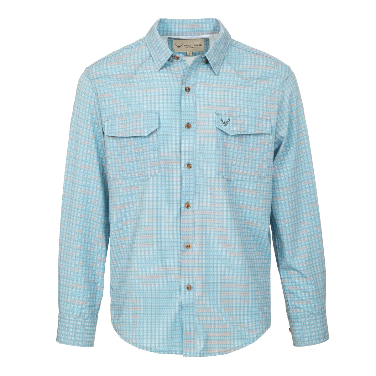 WILDGAME CloudDrift Button Down: WG-169 Pink/ Grey / 2XL