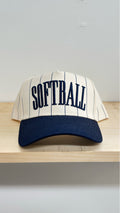 Navy Striped Trucker Hat