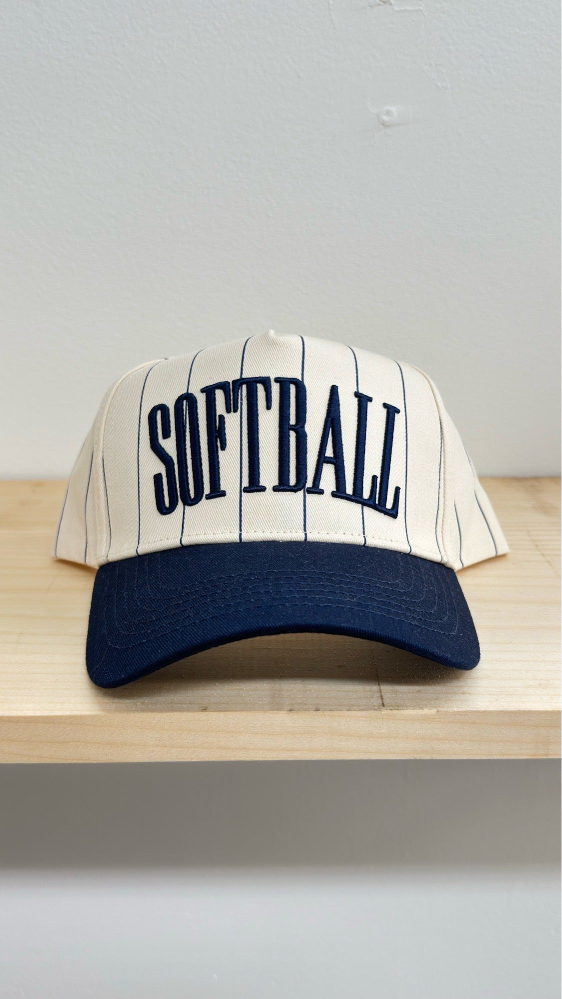 Navy Striped Trucker Hat