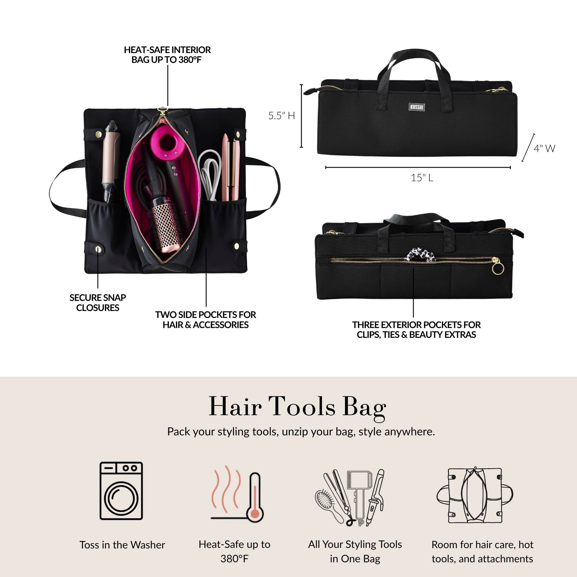 Hair Tools Bag -Mauve/Stone