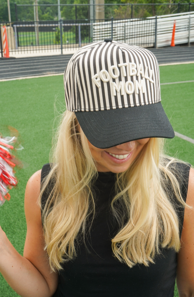 Football Mom Stripe Hat