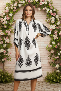 Abstract Print Midi Dress - Plus Size