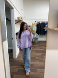 Purple oversized Crew