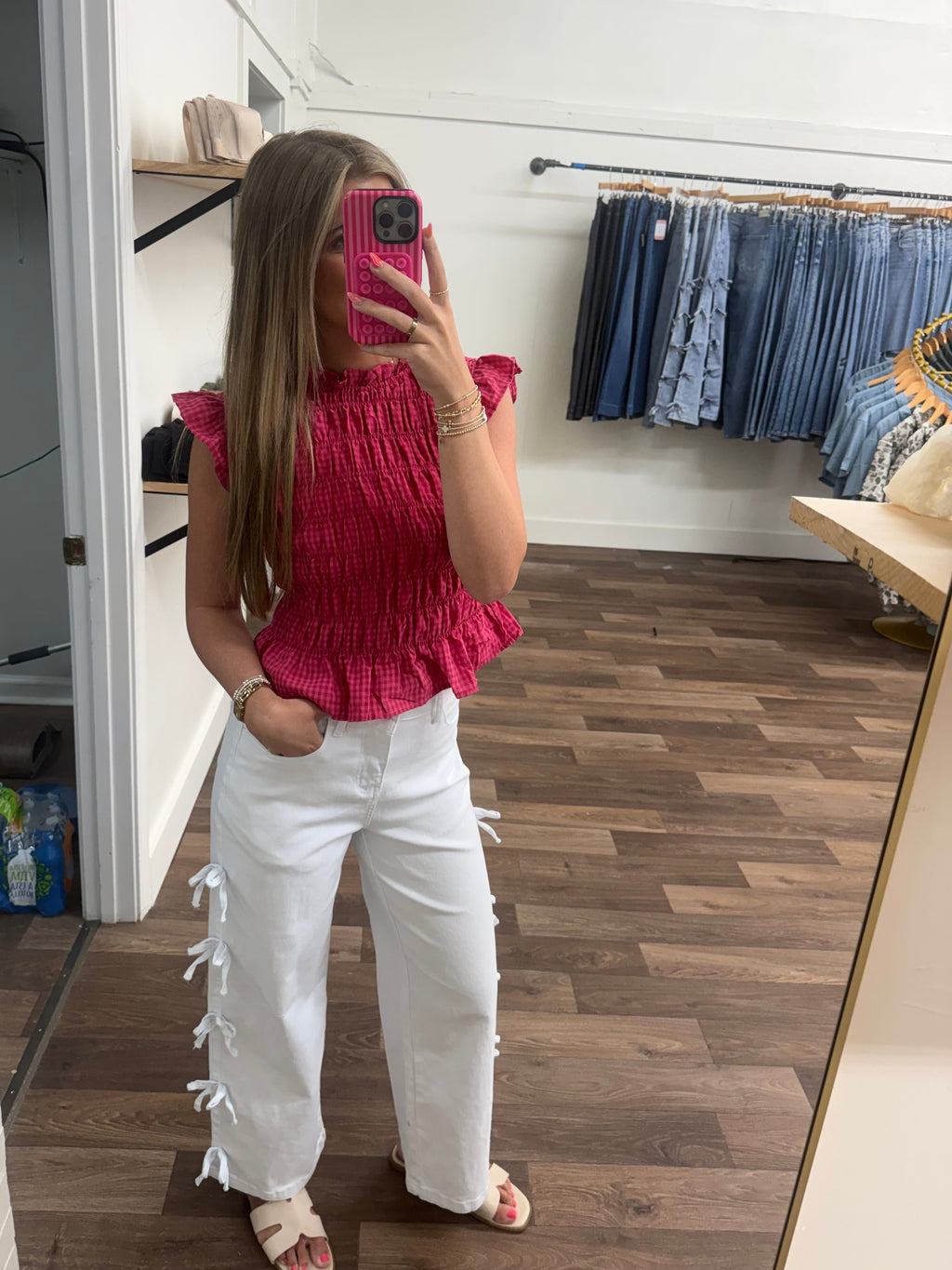 White Bow Jeans