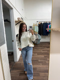 Cream Mockneck sweatshirt