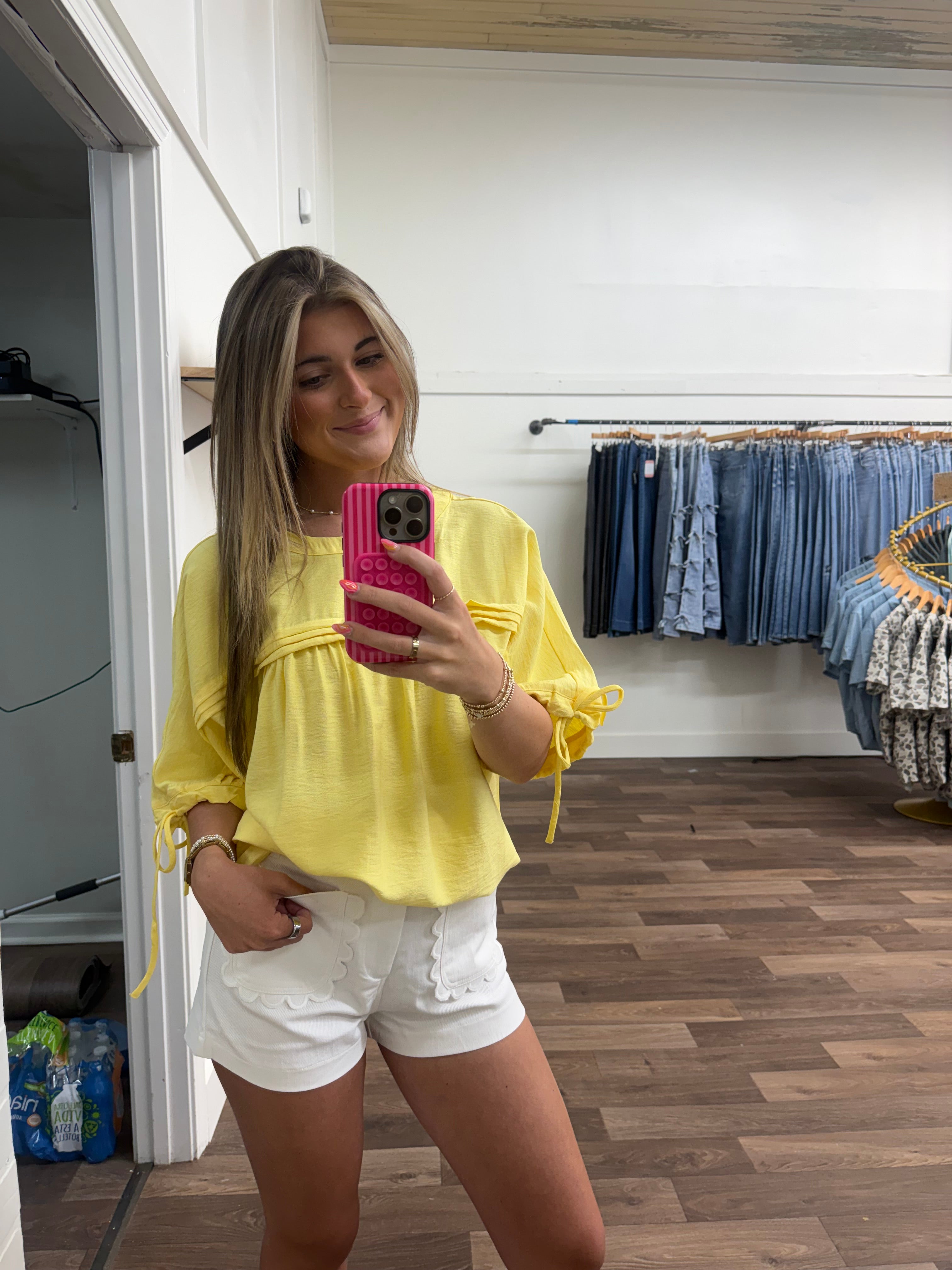 White Scalloped Shorts