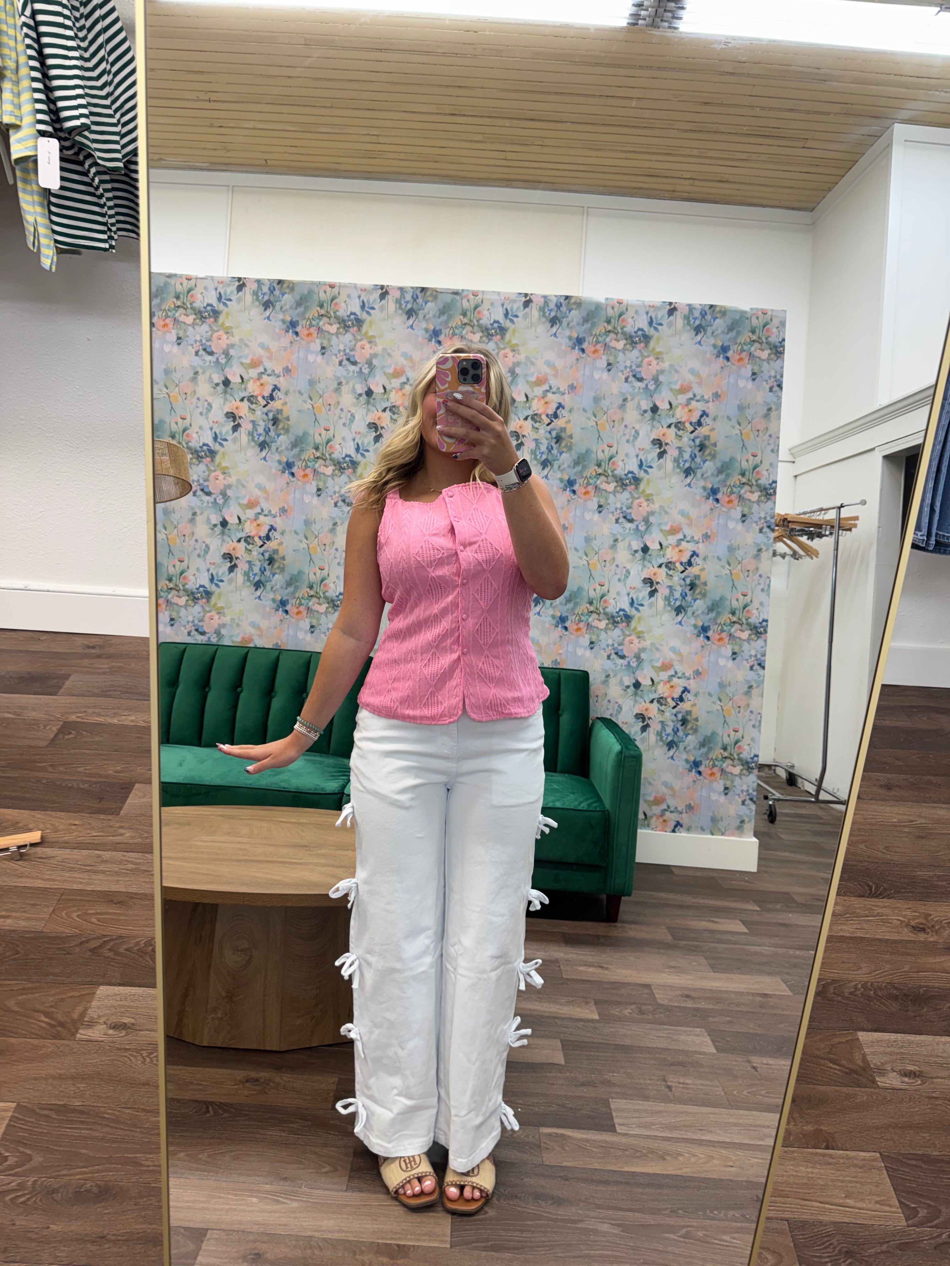 Blush Button Top