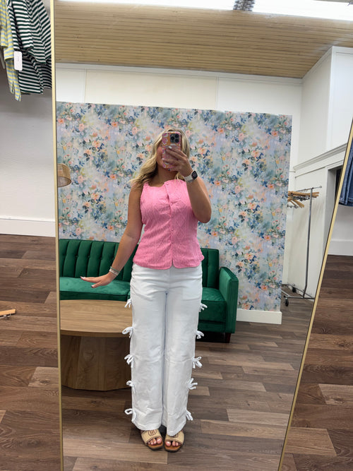 Blush Button Top
