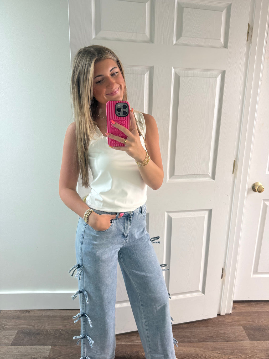 Denim Bow Jeans