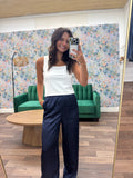 Satin wide leg pant