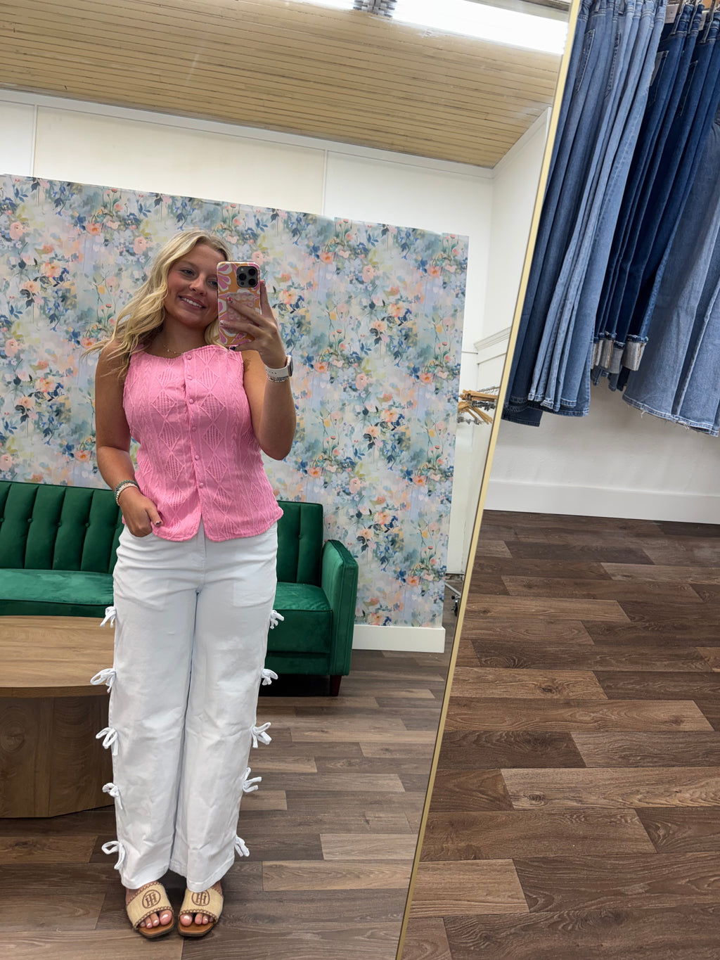 Blush Button Top
