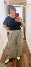 Striped-Wide Leg Pants