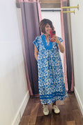 Blue Abstract Maxi Dress