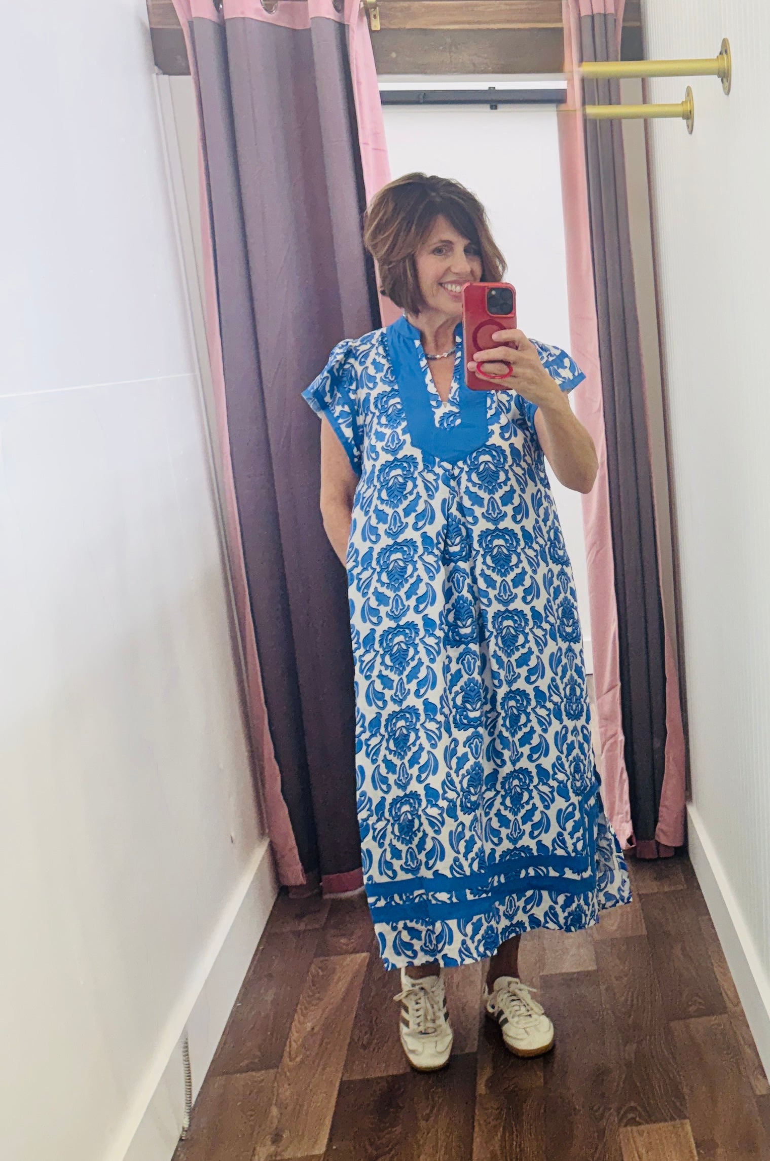 Blue Abstract Maxi Dress
