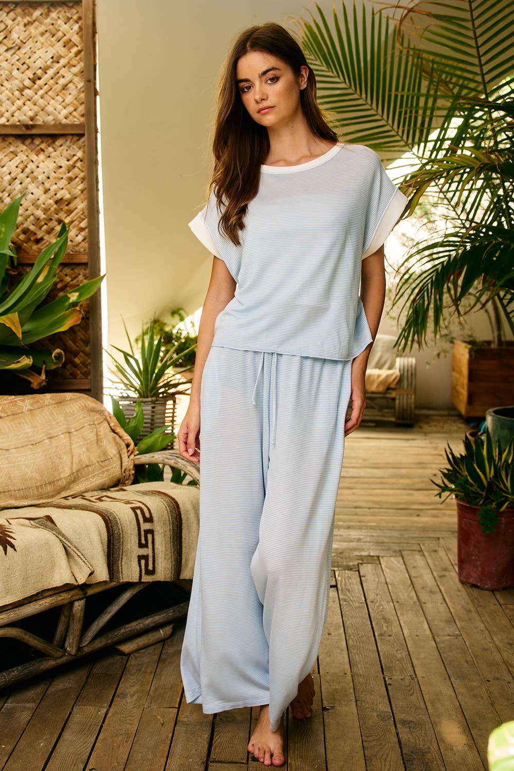 Baby Blue Striped Set/ L