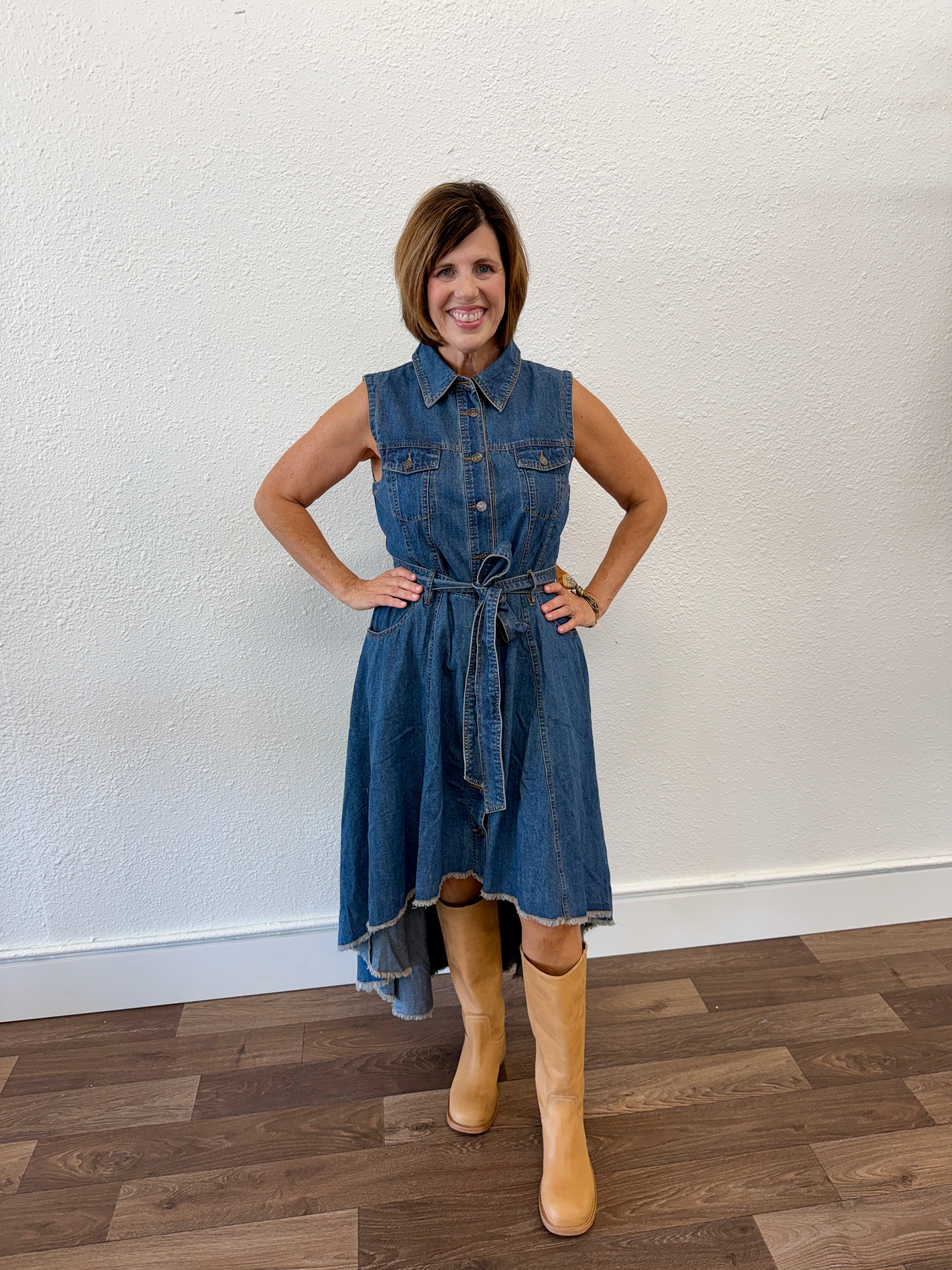 High-Low Denim Dress/L