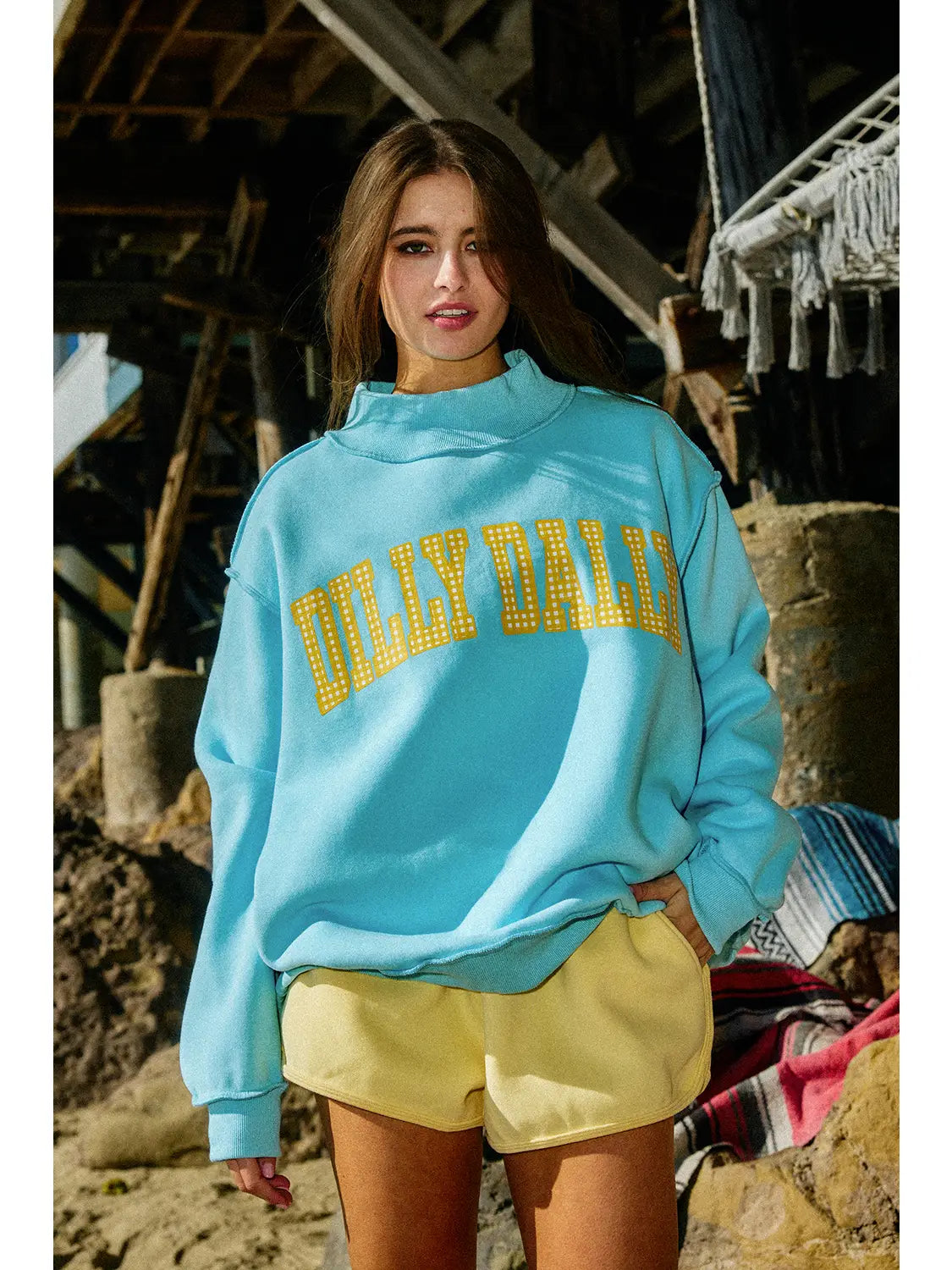DILLY DALLY & LOLLY GAG reversible mockneck